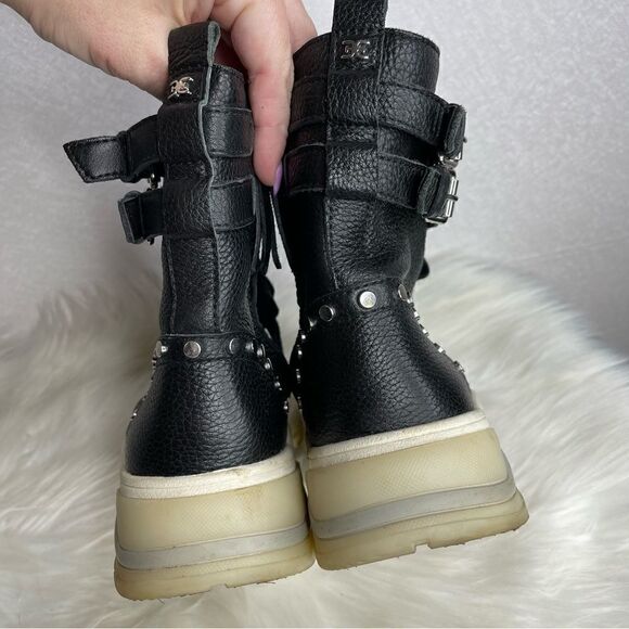 sam Edelman Pebble Leather Resnie High Top Combat Boots 7 - Picture 3 of 8